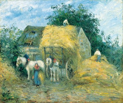 The Hay Cart, Montfoucault by Camille Jacob Pissarro