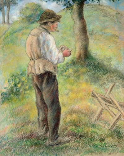 Father Melon Lighting His Pipe by Camille Jacob Pissarro