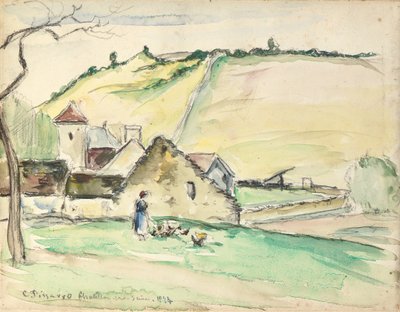 The Farm at Chatillon-Sur-Seine by Camille Jacob Pissarro