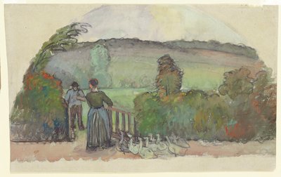The Goose Girl, c.1895 by Camille Jacob Pissarro