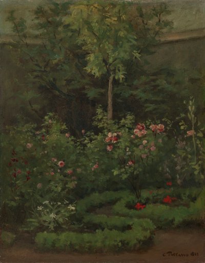 A Rose Garden by Camille Pissarro