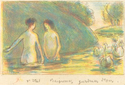 Bathers Tending Geese by Camille Pissarro