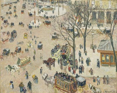 La Place du Théâtre Français by Camille Jacob Pissarro