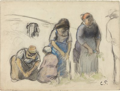 Pea Harvesters by Camille Pissarro