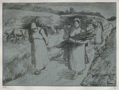 Peasants Carrying Fagots by Camille Pissarro