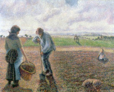 Peasants in the Field, Eragny by Camille Jacob Pissarro