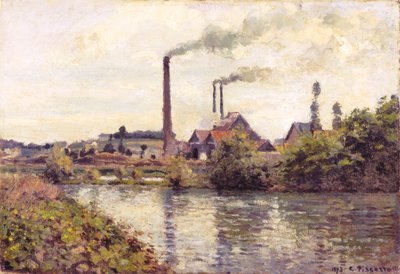 The Factory at Pontoise by Camille Jacob Pissarro