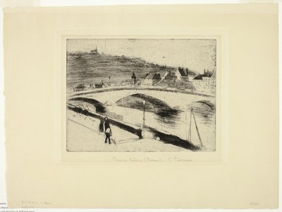 The Stone Bridge at Rouen by Camille Pissarro