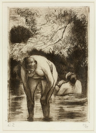 The Two Bathers by Camille Pissarro