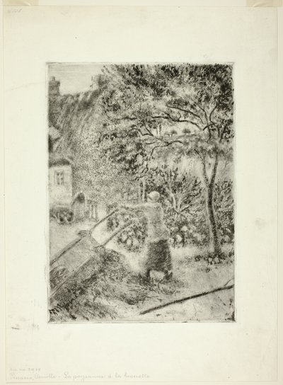 Woman Emptying a Wheelbarrow by Camille Pissarro