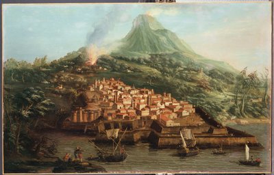 A Volcanic Island with a Harbour and Shipping by Giovanni Antonio Canal
