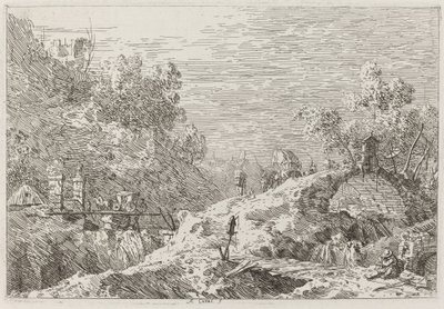 Mountain Landscape with Five Bridges by Canaletto