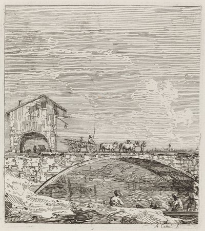 The Wagon Passing over a Bridge by Canaletto