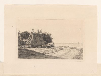 Haystack by Country Road by Carl Bloch