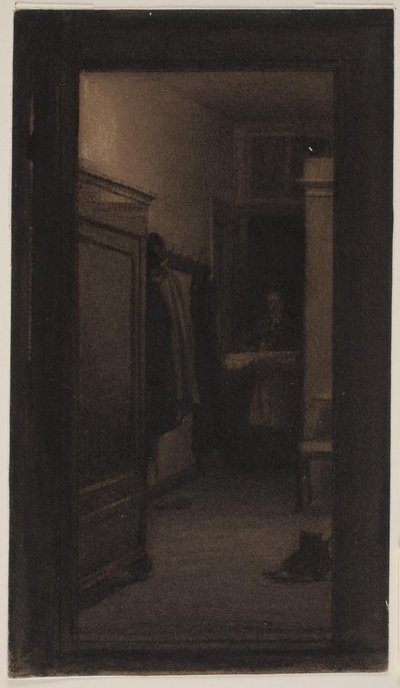 Girl Carrying a Tray into the Hallway by Carl Bloch