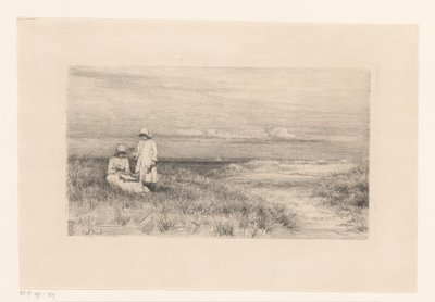 Woman and Girl in Dunes by Carl Bloch