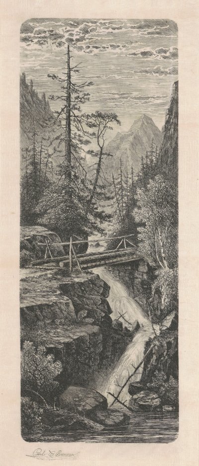 Waterfall, Rocky Mountains by Carl C. Brenner