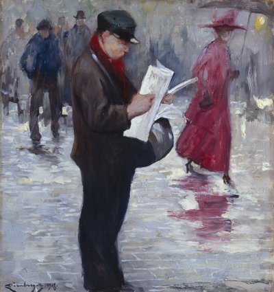 Newspaper Salesman by Carl Doernberger