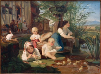 Mother with Children by Carl Engel von Rabenau