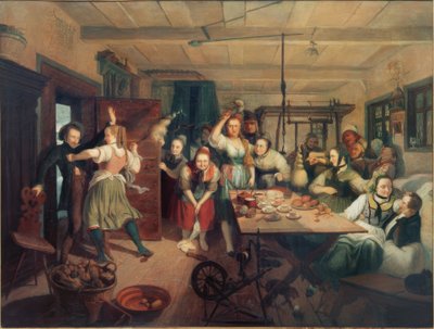 Spinning Room in Londorf by Carl Engel von Rabenau