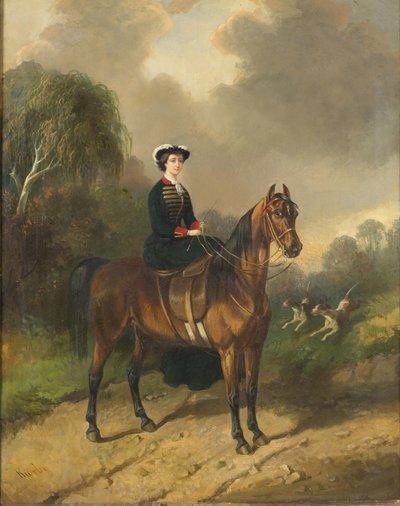 Empress Eugenie on Horseback by Carl Friederich Kiørboe