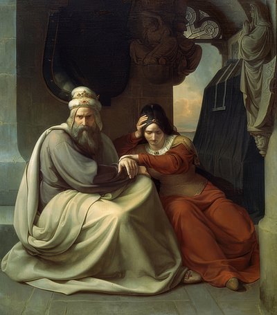 The Mourning Royal Couple. 1830 by Carl Friedrich Lessing