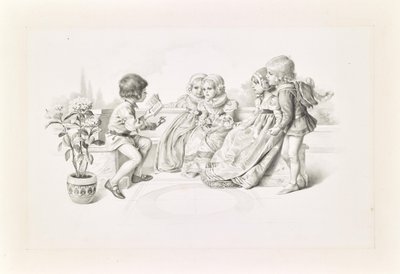 Children in Medieval Costume Listening to a Singer by Carl Fröschl