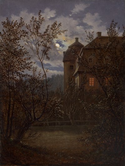 Schloss Milkel in Moonlight by Carl Gustav Carus
