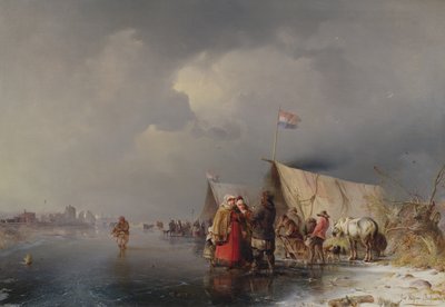 Dutch Encampment on the Ice, 1849 by Carl Hilgers