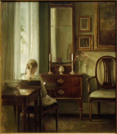 Young Woman Reading by Carl Holsoe