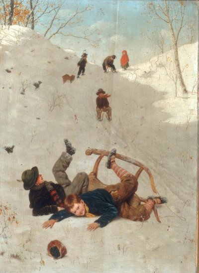 Children Sledding by Carl Kronberger