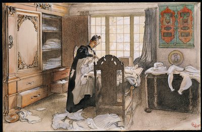 Karin by the Linen Cupboard by Carl Larsson