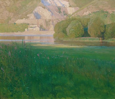 Twilight. Quarry on the Danube by Carl Moll