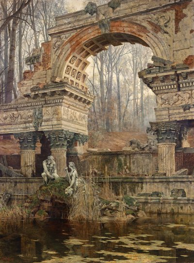The Roman Ruin in Schönbrunn by Carl Moll