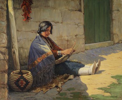 Hopi basket-maker by Carl Moon