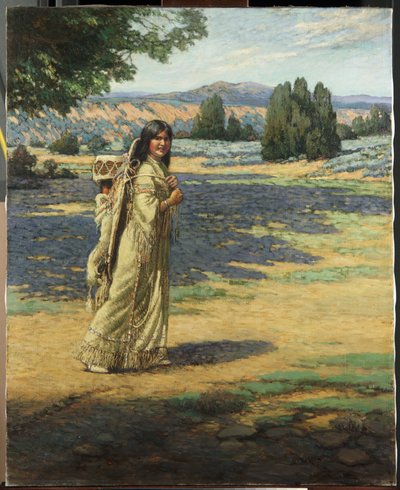 Indian woman with papoose by Carl Moon