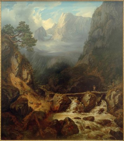 C. Morgenstern, The Forest Stream at Hallstatt by Carl Morgenstern