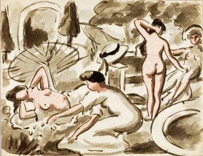 Group of Nude and Semi-Nude Women by Carl Newman