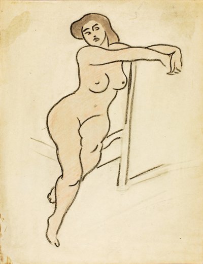 Seated Female Nude by Carl Newman