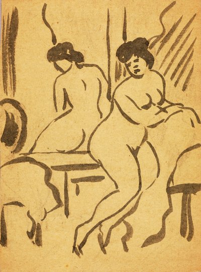 Sitting Female Nude by Carl Newman