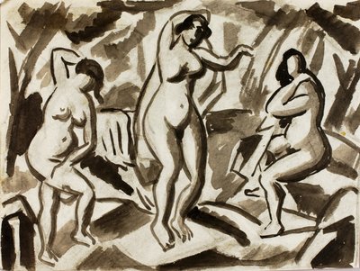 Three Female Nudes by Carl Newman