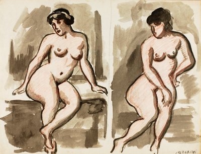 Two Female Nudes by Carl Newman
