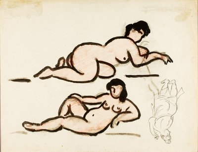 Two Reclining Female Nudes by Carl Newman