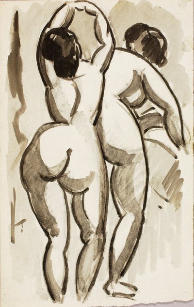 Two Standing Female Nudes by Carl Newman