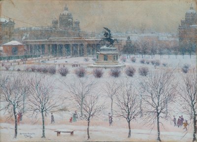 The Outer Castle Square in Vienna in Winter by Carl Pippich