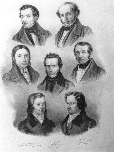 The Göttingen Seven, c.1837-38 by Carl Rohde