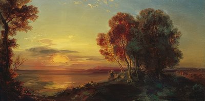 Sunset at Lake Starnberg by Carl Rottmann