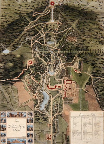 Plan of Wilhelmshohe near Kassel by Carl Schaeffer
