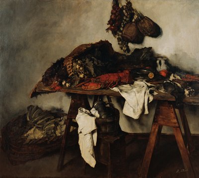 Large Kitchen Still Life by Carl Schuch