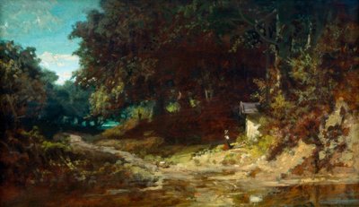 Praying Girl in Front of a Forest Chapel by Carl Spitzweg